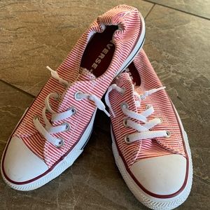 Converse Red & White Stripe Low Top